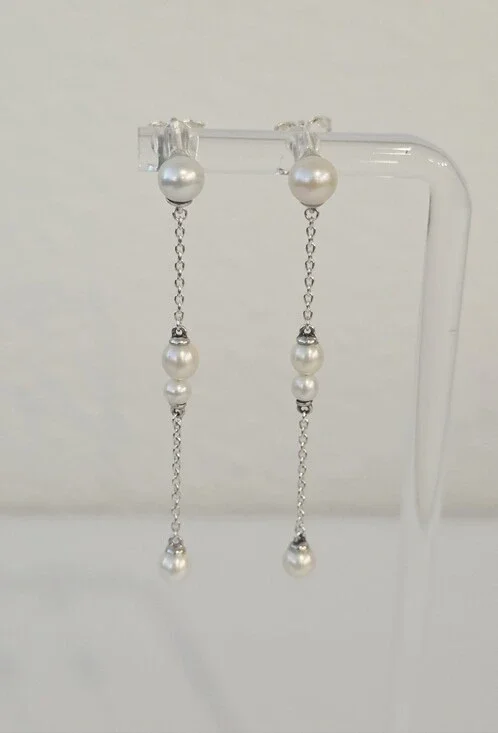 Pandora ALE Freshwater Cultured Pearl Station Chain Bracelet Sterling silver New