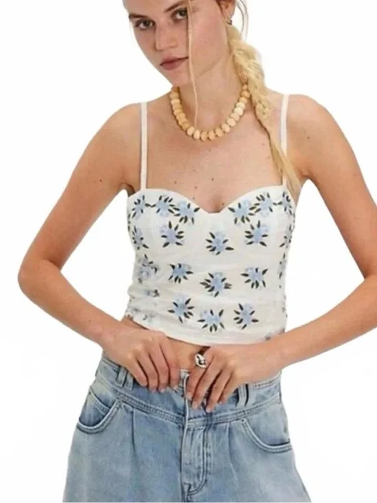Free People Wild Flowers Embroidered Bustier NWT $98