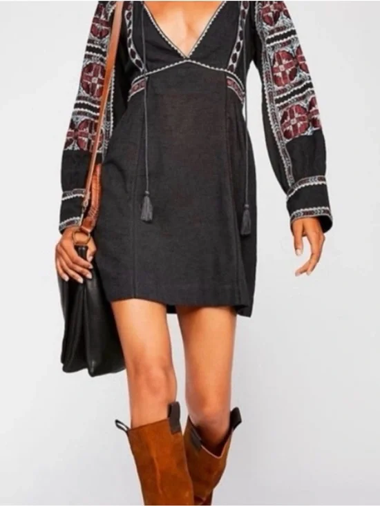 Free People All My Life Embroidered Tunic Dress