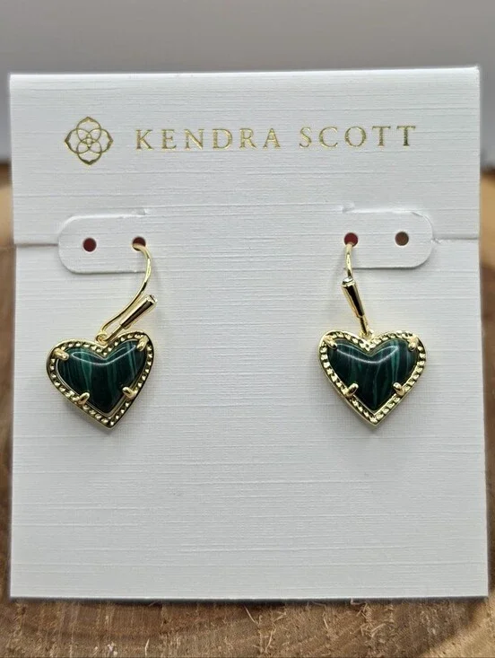 Kendra Scott Ari Heart Gold Drop Earrings