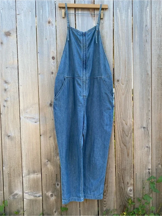 Free People Chambray Overalls