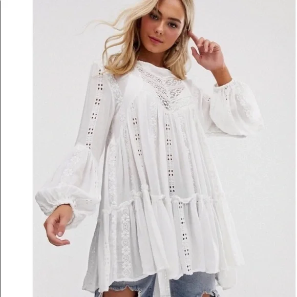 Free People Kiss Kiss Ivory Tunic