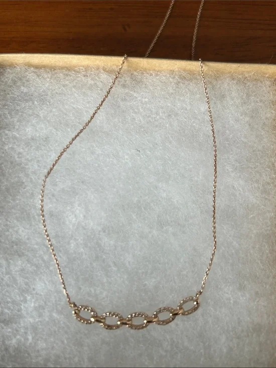 Delicate Rose Gold and Diamond Chain-Link Necklace