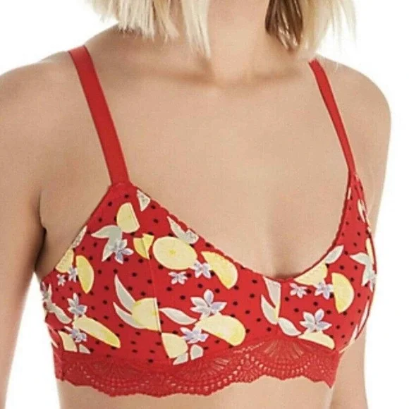 Free People Red Cherry Combo Mari Bralette New With‎ Tags XS