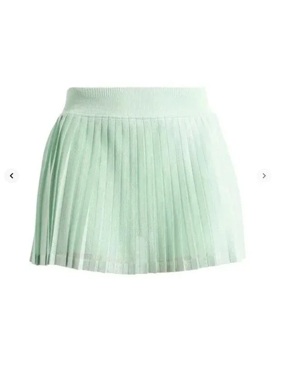 NWOT Free People FP Movement pleated mini skirt in mint sheer mesh size S/XS