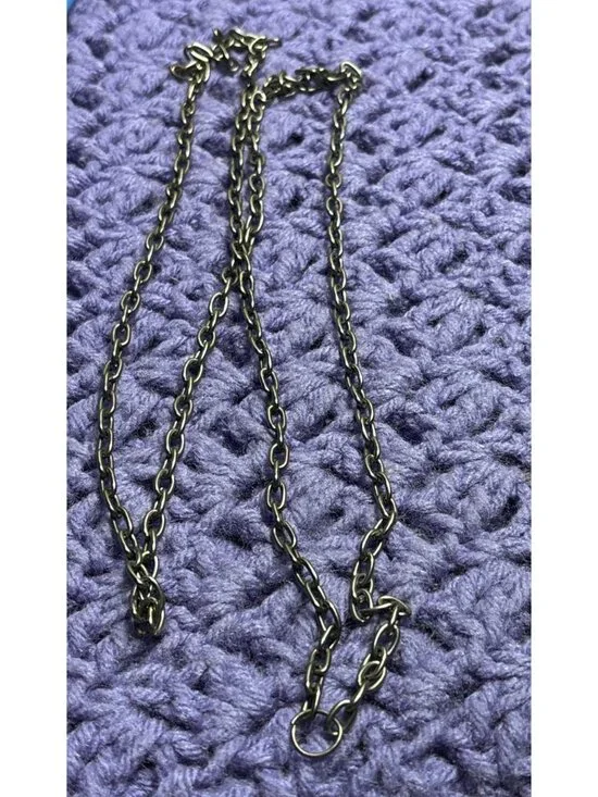 Gunmetal Chain Necklace No Clasp 44 inches Long