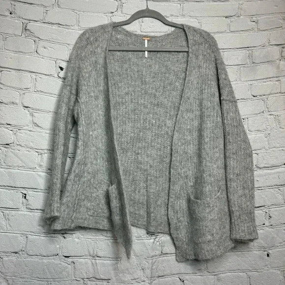 Free People Grey Alpaca Open Cardigan Sweater Women’s size XS