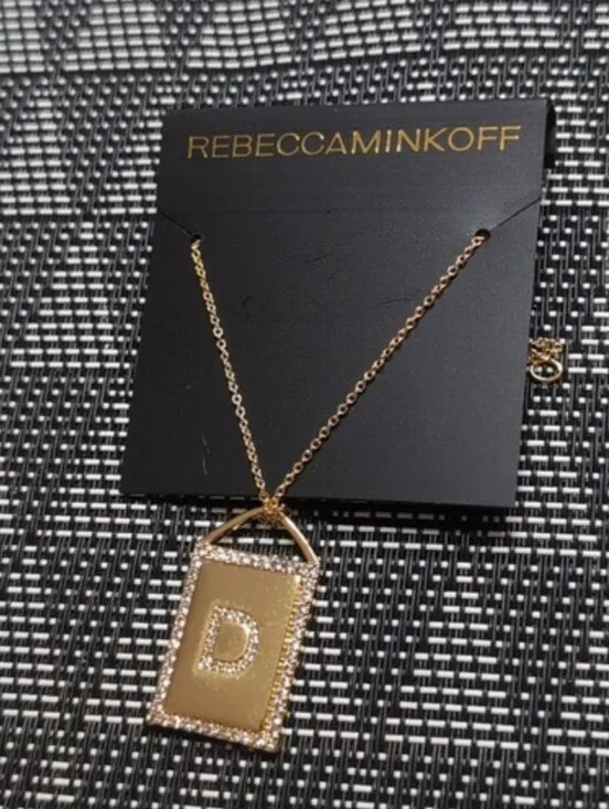 Rebecca Minkoff Gold Initial D Pendant Necklace NEW!