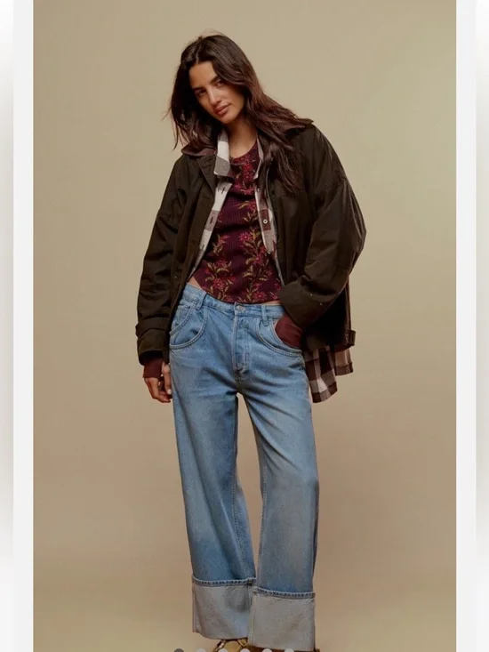 Free People We The Free Final Countdown Low Rise Cuffed Boyfriend Jeans