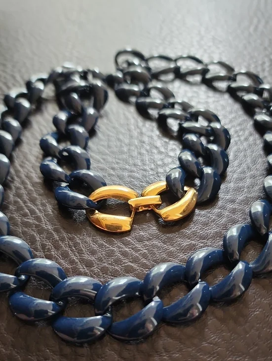 VTG Napier Blue Enamel Necklace