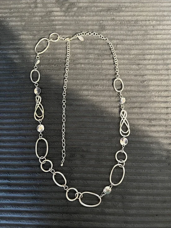 Chicos Silver-Tone Open Link Necklace