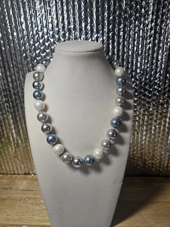 14k Gold Multi Colored Pearl Necklace