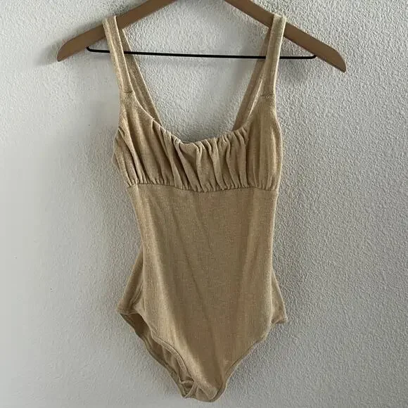 Free People Beach FP Beach Textured Babydoll Bodysuit Top XS