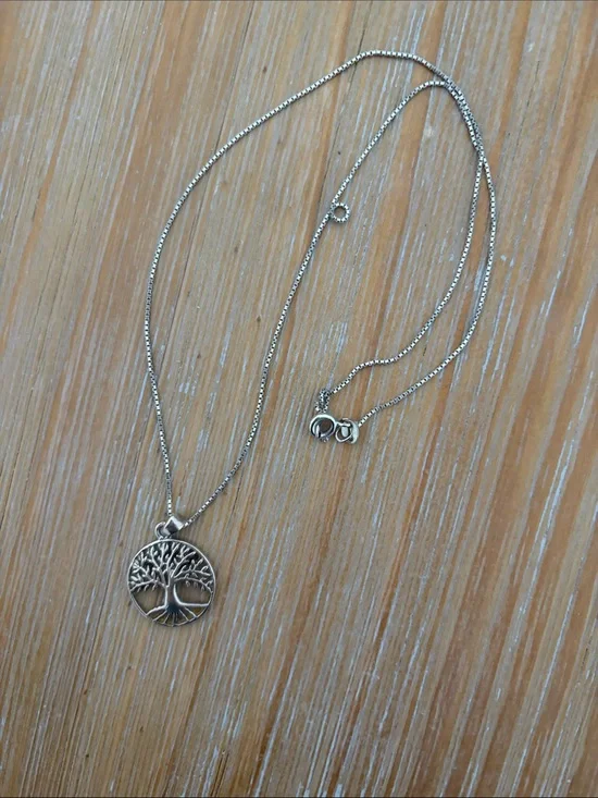 Sterling Silver Tree of Life Pendant Necklace - Silver