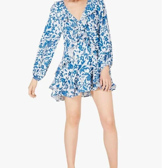 Free People Rebecca Floral Print Ruffled Dress
