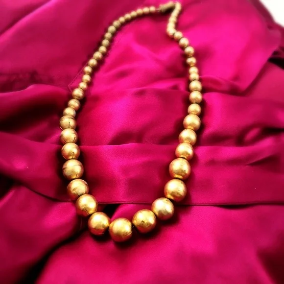 ANTIQUE Early 1900s Brass Bauble Necklace