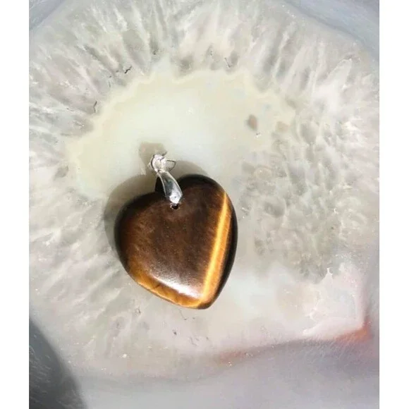 Beautiful Golden Tiger Eye Heart Pendant