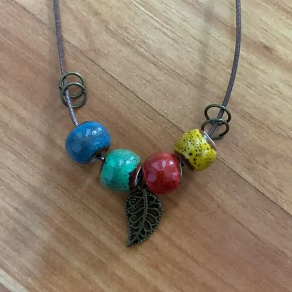 LUCKY Necklace‎ BOHO BEAD MULTICOLOR