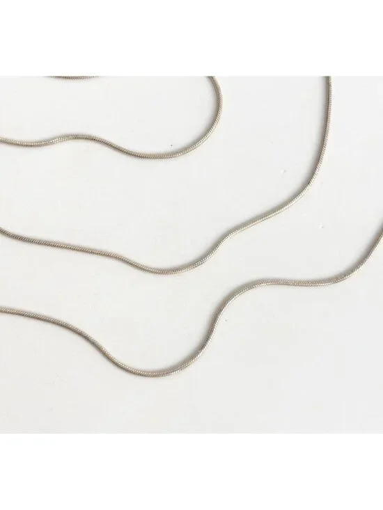 Snake Chain Sterling Silver 925 Minimalist Classic Vintage Necklace - 23