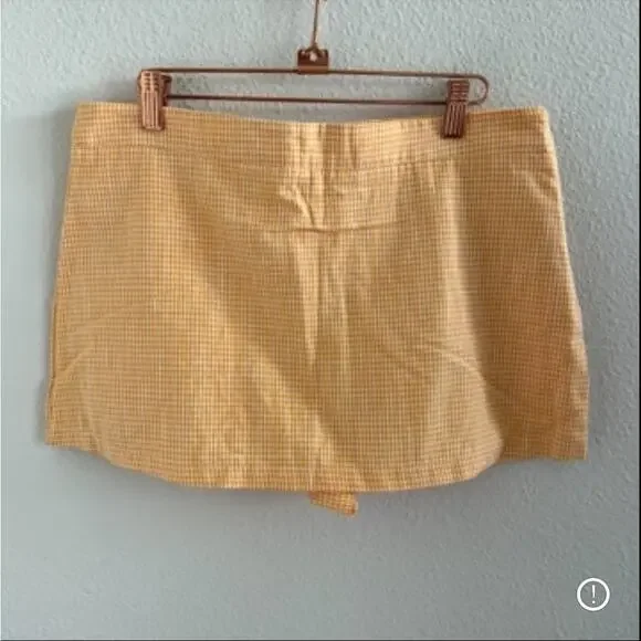 NWT Free People Big Dreams Skort Yellow Check Picnic 14