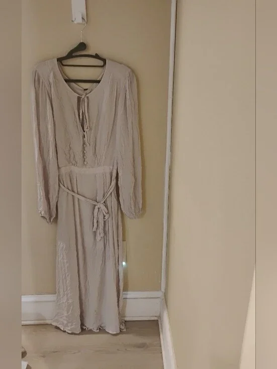 Free People Rare Say You Love Me Gauze Button Front Midi Dress 4