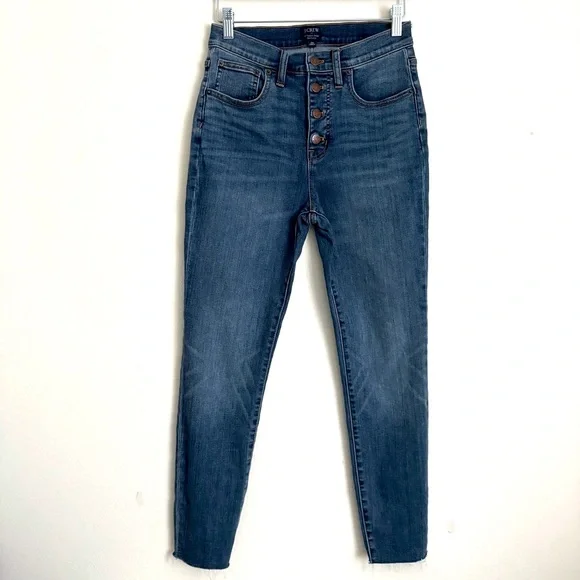 J. Crew Jeans Skinny 10” High Rise Raw Hem Sz 28 Inseam-26”