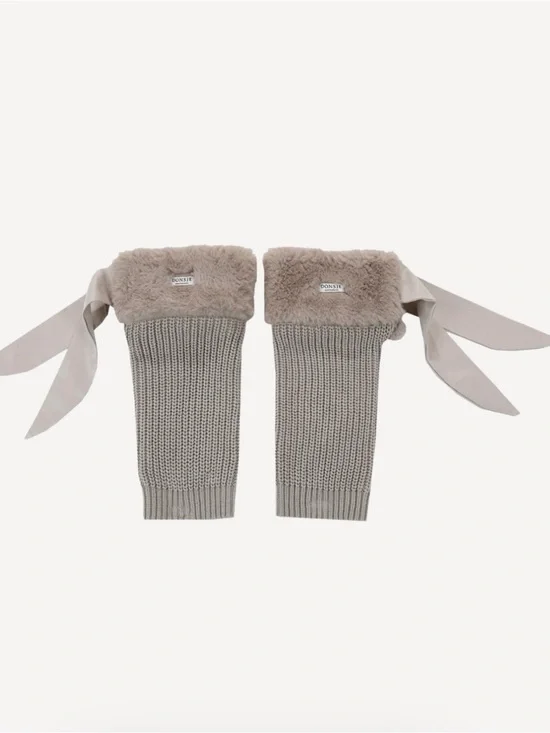 Donsje Teddy Taupe Leg Warmers for Kids
