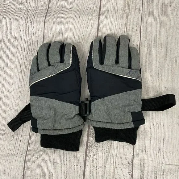 3M Thinsulate insulated youth snow gloves grey & black