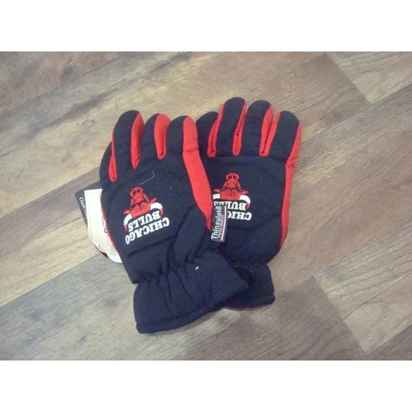CHICAGO BULLS YOUTH  GLOVES‎ MITTENS 90S DEADSTOCK  VINTAGE TT3