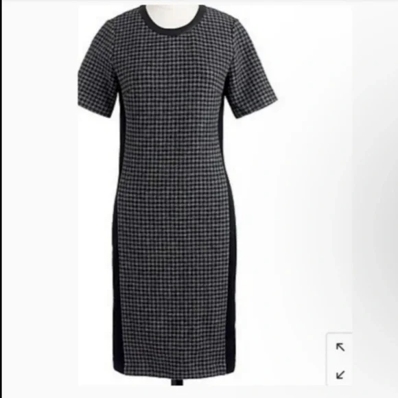 J..Crew wool houndstooth  Tweed shift dress