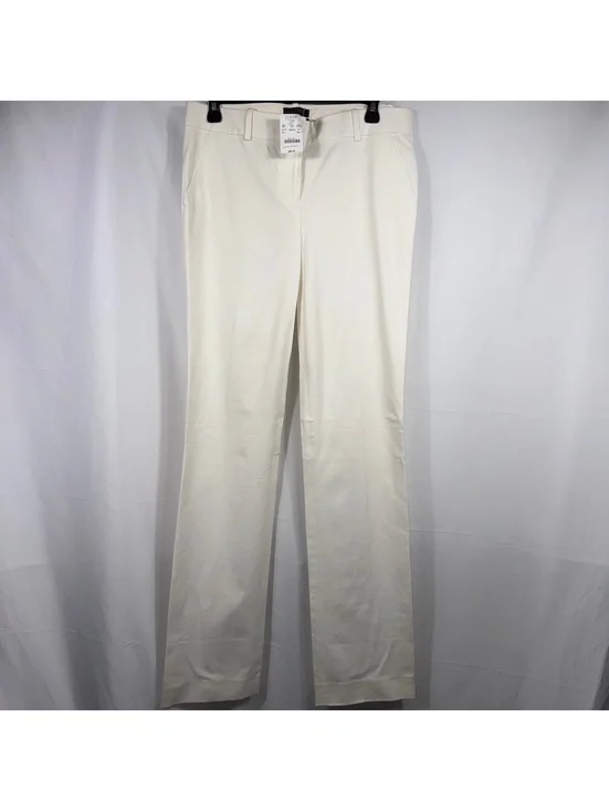 NWT J.Crew Factory Stretch Cotton White Straight Leg Pants Women’s Size 6T Tall