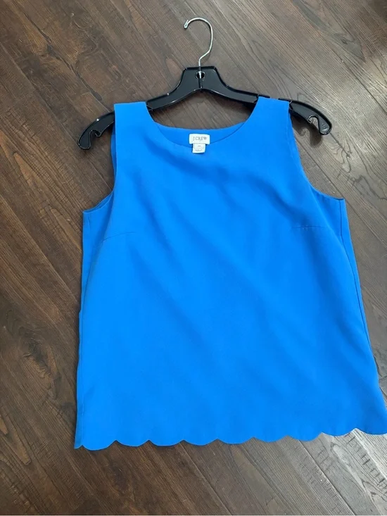 J. Crew Bright Blue Scallop Hem Sleeveless Camisole