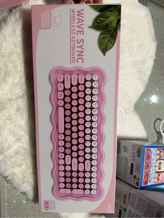 Wave Sync Wireless Tablet Keyboard - Pink