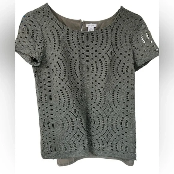J.Crew Olive Green Lace Women Top