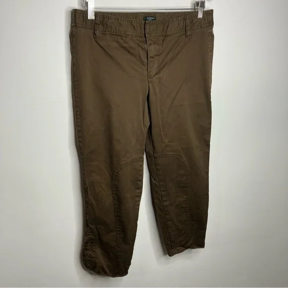 J. Crew City fit brown cropped‎ pants size 8