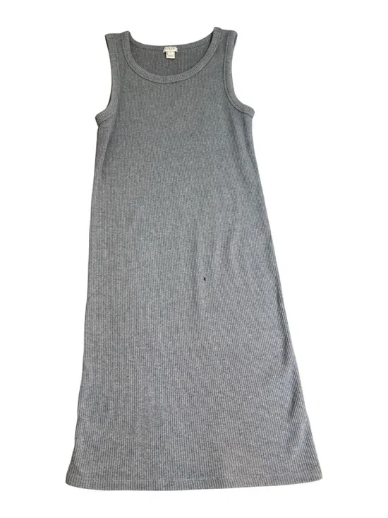J. Crew Gray Ribbed Midi Tank Dress