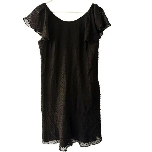 J. Crew Black Short Sleeve Scoop Neck Lightweight Lined Midi Dress‎ Size 8T