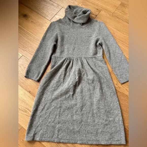 J.Crew wool turtleneck babydoll style dress womens small gray