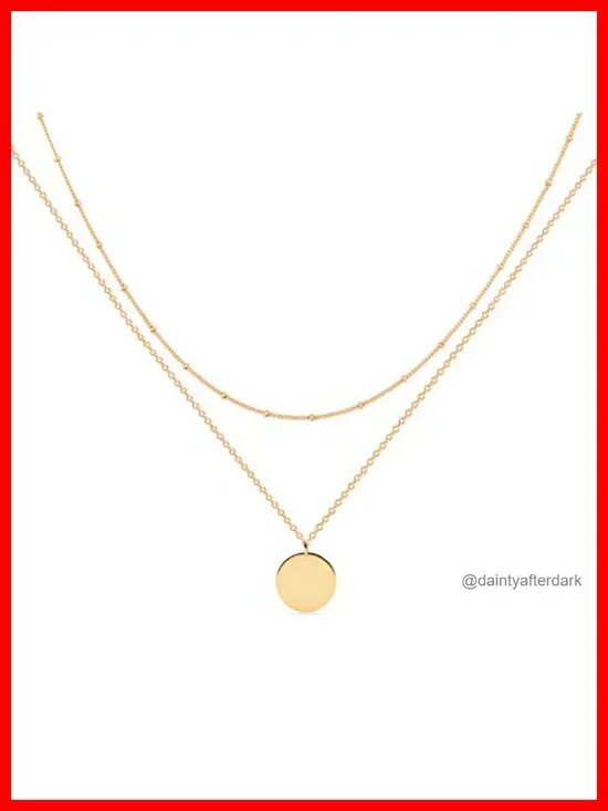 Layered Heart Necklace Pendant 18k Gold Plated Dainty Gold Choker Arrow Bar
