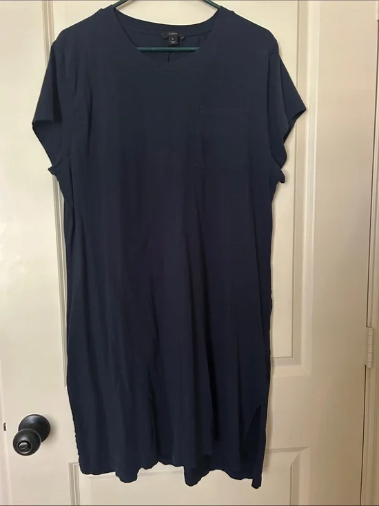 J. Crew Navy Pocket T-Shirt Midi Dress