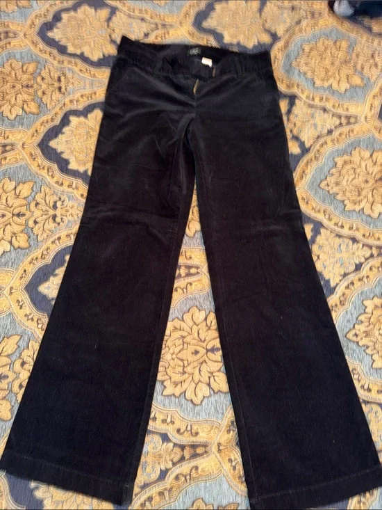 J. Crew Black Velet Flare Pants