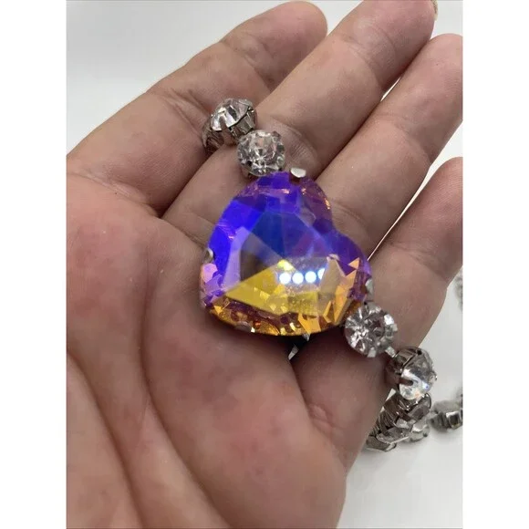 Paparazzi Heart In My Throat IRIDESCENT Multicolor Necklace Pink 15”