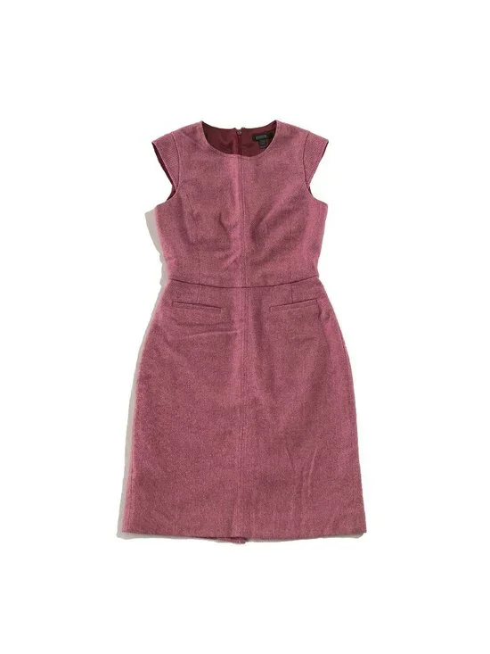 J. Crew Sheath Dress Womens 2 Pink Wool Blend Lined Career Office Preppy