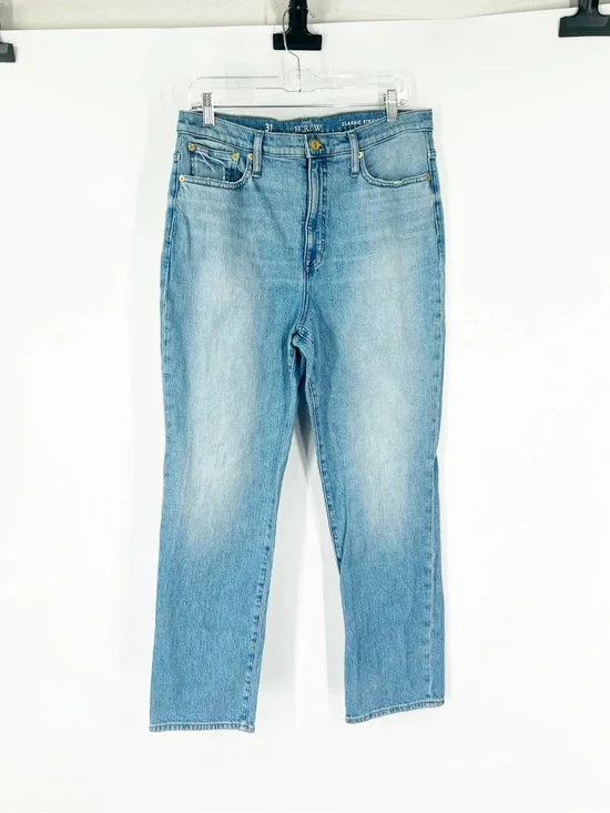 J. Crew Classic Straight Jeans in Elia Wash High Rise