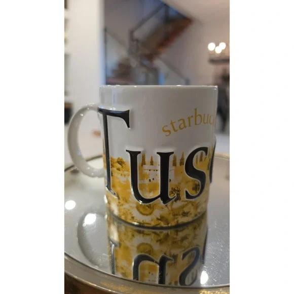 2003 Starbucks Barista Tuscany Italy Coffee Mug La Dolce Vita Sunflower 18oz
