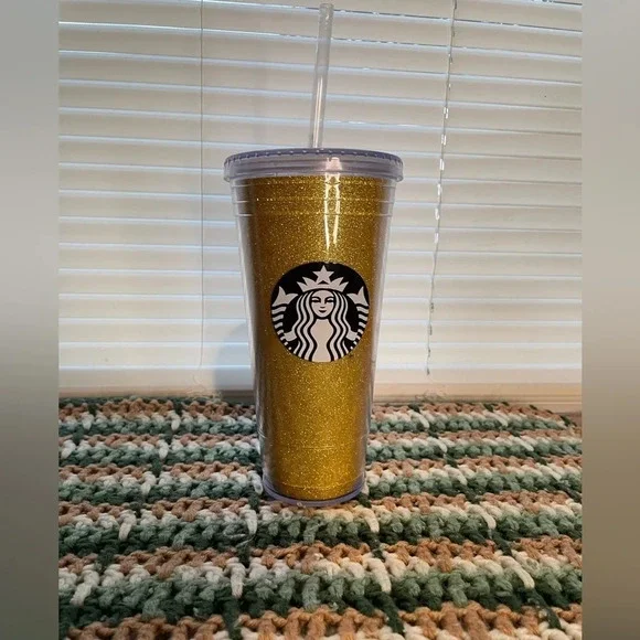 Gold Starbucks tumbler 20oz‎