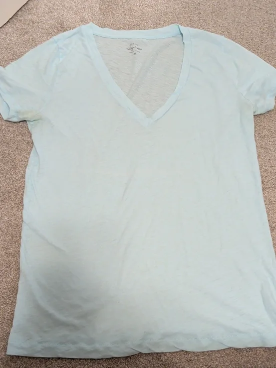 J. Crew Pale Sky V-Neck Short Sleeve Tee