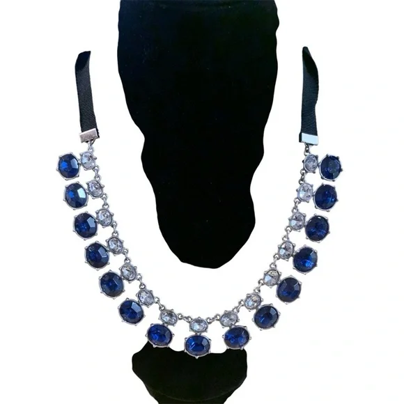 Avon Fancy Collar Blue Gemstone Necklace. NIB 2010