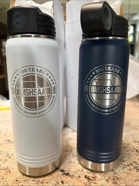 Polar Camel Set of 2 100 Years Stainless Steel Water Bottles- 20 Oz White & Navy