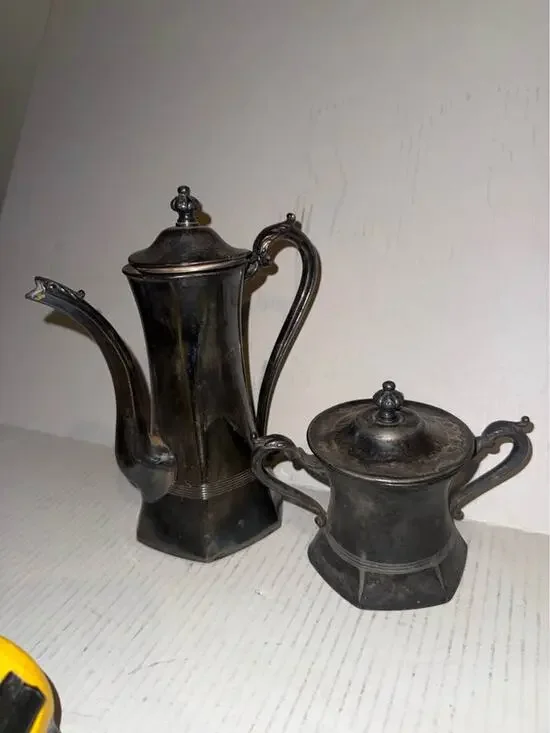 P.S. Co. Sheffield Silver Plate Coffee Pot and Sugar Bowl 2938
